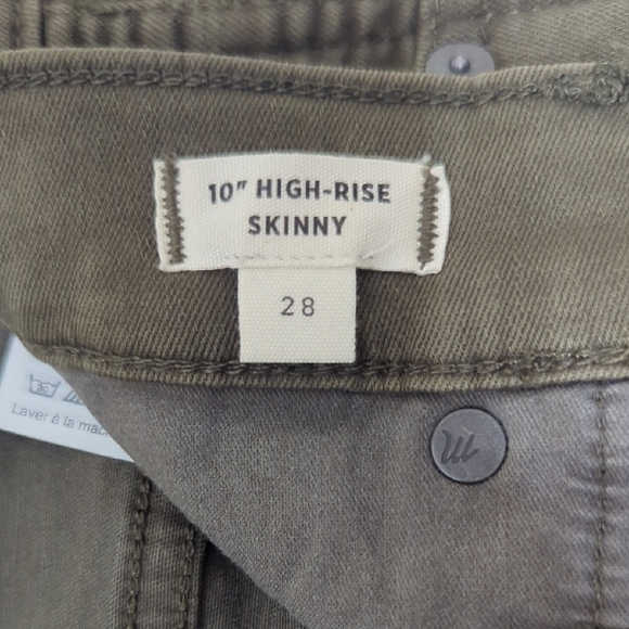 Madewell 10" High-Rise Skinny Jeans, Color Olive Wash Size 28 - Picture 8 of 15